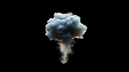 Rising smoke puff, isolated, drifting, transparent edges, dark background