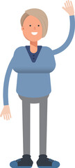 Fototapeta premium Woman Character Raising Hand Illustration 