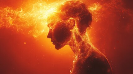 Fiery Human Figure