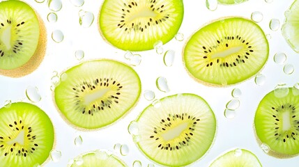 Fototapeta premium sliced kiwi fruits isolated on white background