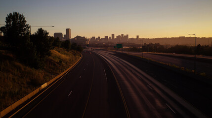 Empty express lane on highway during off-peak hours, symbolizing efficiency and opportunity in a calm, uncluttered environment