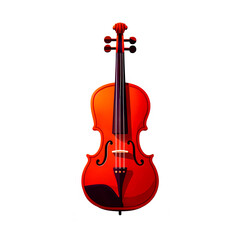 Fototapeta premium Isolated vector illustration of red violin on white background.