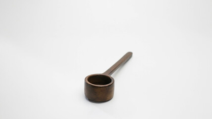 coffee bean spoon craft made of brown teak wood