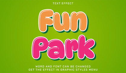 Fun park text effect in 3d style