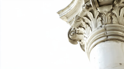 Obraz premium Ornate Column Against White Background