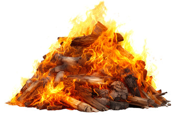 Realistic Blazing Bonfire, Symbol of British Tradition	