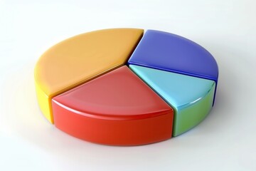 Colorful pie chart is dividing market share into segments