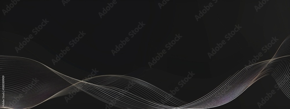 Poster photo of black background with abstract lines for design, featuring white space in the center for te