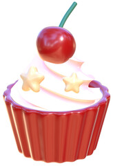 Cupcake 3D coquette aesthetic style