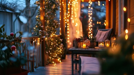 Decorated garland on the verandah is prepared for a date	