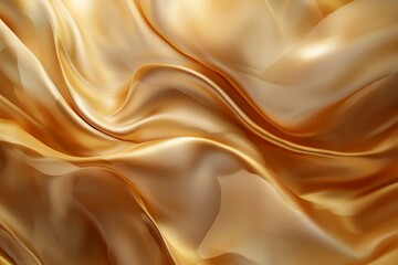 Fototapeta premium Elegant Golden Silk Texture: Flowing Waves of Luxurious Fabric