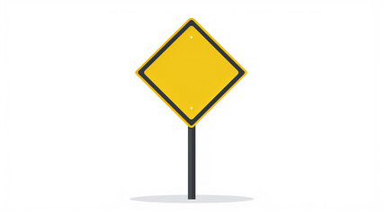 Two yellow signs are shown side by side. One is a diamond shape and the other is a square