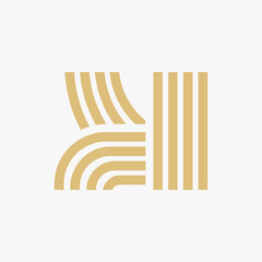 K letter logo design template with line art style. suitable for brand logos