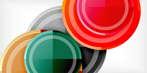 Abstract background - multicolored circles, trendy minimal geometric design, vector illustration