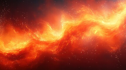 Fototapeta premium Fiery cosmic swirl, abstract fire nebula.