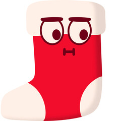 Christmas Sock Indifferent Face Cartoon