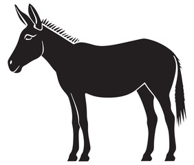 Obraz premium Silhouette of a donkey, Donkey silhouette isolated on white