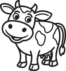 Vector Illustration of a Happy Cow with a Big Smile - Cute and Joyful Cow Design

