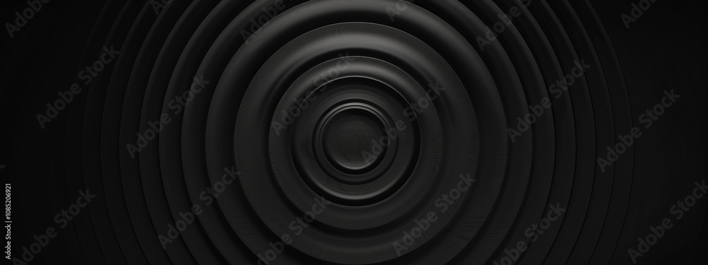 Poster abstract dark concentric circle pattern wallpaper with copy space in the center. ideal for modern de