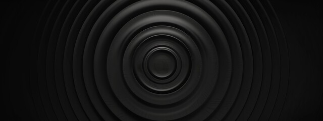 Obraz premium Abstract dark concentric circle pattern wallpaper with copy space in the center. Ideal for modern design templates and backgrounds. Perfect for banners and digital art.