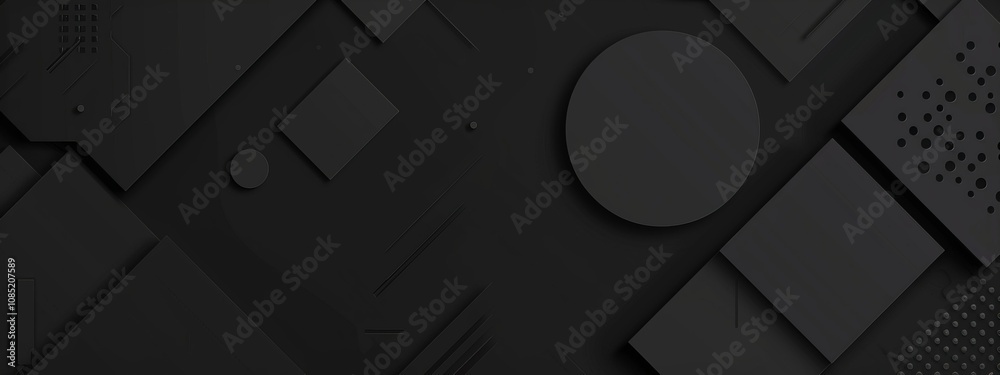 Poster contemporary abstract motifs on black background with copy space for design. ideal for modern banner