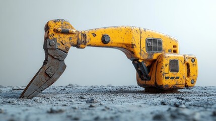 Rusty Yellow Excavator Arm