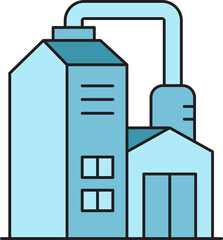 Factory Building Icon Illustration

