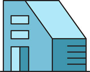 House Building Icon Illustration