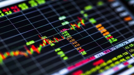 Colorful Market Graph with Profit Indicators on White Background