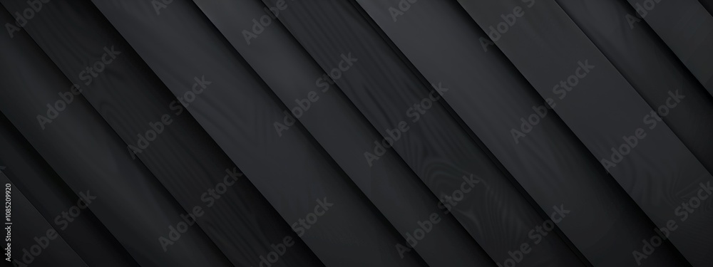Poster Black Background with Diagonal Lines and Shapes, Banner Template with White Space for Text. Minimalist Abstract Wallpaper with Copy Space on Black Background. Clean Modern Wallpaper.