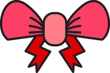 Pink Bow Tie Illustration