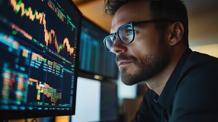 Confident Professional Analyzing Stock Market Data