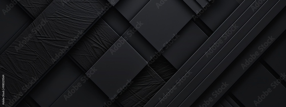 Aufkleber Geometric abstract pattern with intersecting diagonal lines on black background. Featuring white space in the center for text, ideal for design templates and modern banners.