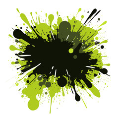 Green splash in graffiti grunge style. Vector isolated illustration
