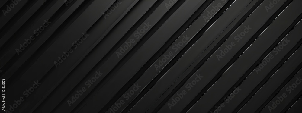 Poster Black Background with Diagonal Stripes for Design Banner Template, Featuring Abstract Minimalist Wallpaper with Copy Space in the Center for Text