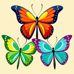 set of butterflies