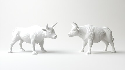 Fototapeta premium Modern Bullish and Bearish Symbols in Bright Light