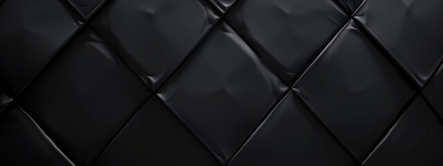 Naklejka premium Diamond grid on a black background, minimalist design banner template with white space for text. Perfect for stylish and modern presentations, websites, and digital designs.