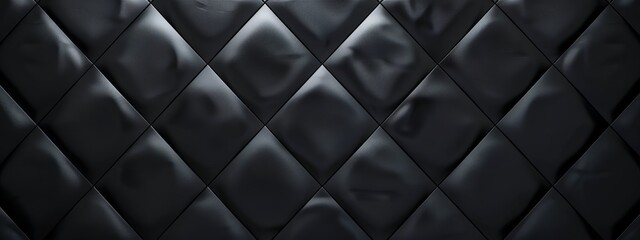 Fototapeta premium Minimalist abstract diamond pattern on a black background. Banner template with white space for text, suitable for modern and professional design purposes.