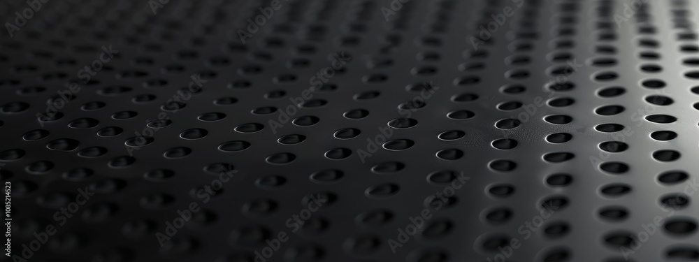 Poster Black background with dotted grid for design. Banner template with white space in the center for text. Perfect for minimalist abstract wallpaper and modern web design.