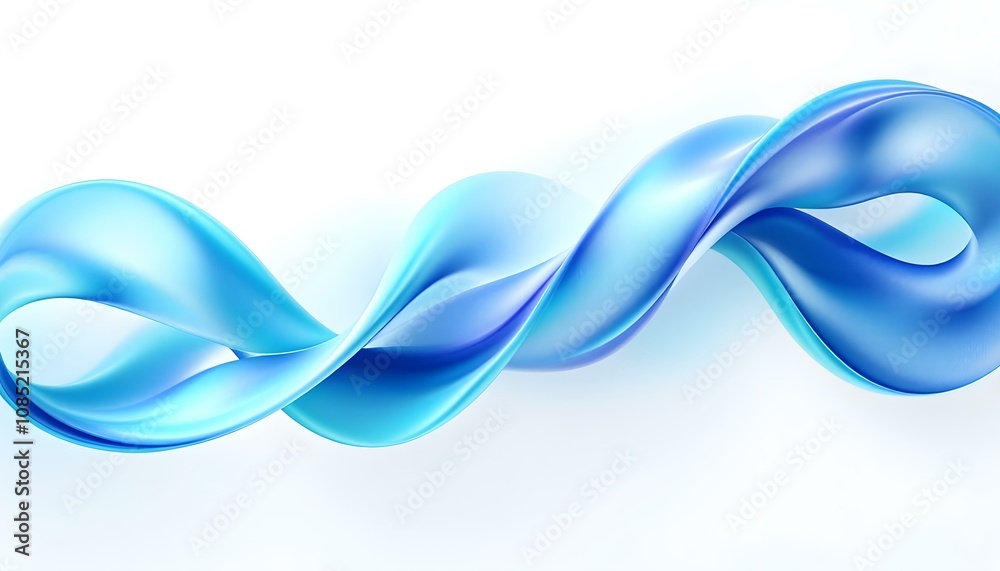 Poster 3d holographic ribbon glass morphism wave line isolated on abstract background render. iridescent cu