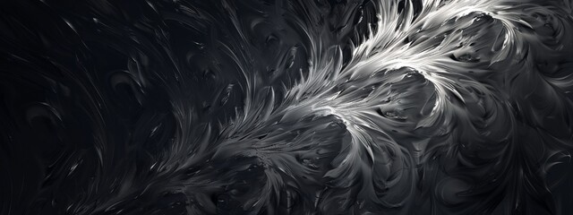 Fototapeta premium Fractal Shapes on Black Background for Design, Banner Template, Abstract Fractal Wallpaper with Copy Space, Minimalist Fractal Pattern Wallpaper
