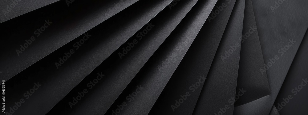 Aufkleber Black background with geometric abstraction. Banner template with white space in the center for text. Ideal for abstract minimalist wallpaper and modern digital projects.