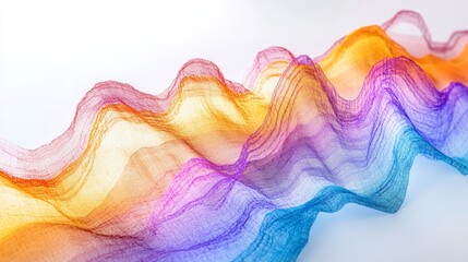Vibrant Fabric Waves on Soft White Background