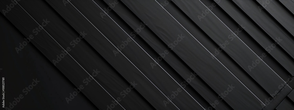 Poster Black background with geometric patterns and grids for design, banner template. White space in the center of the page for text. Modern minimalist wallpaper.
