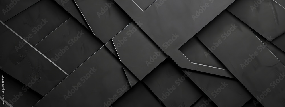 Poster photo of black background with minimalist lines and curves for design, featuring white space in the 