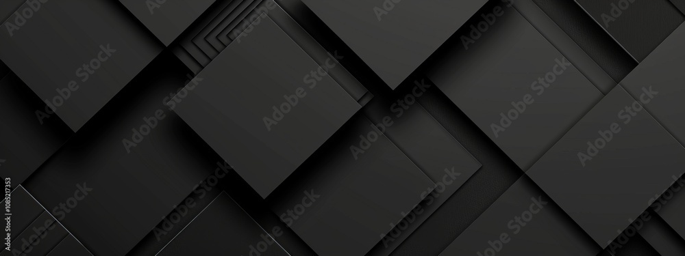 Poster photo of black background with geometric patterns for design, featuring white space in the center fo
