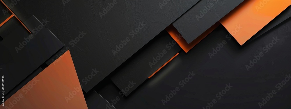 Poster black background with geometric repetition. banner template with white space in the center for text.