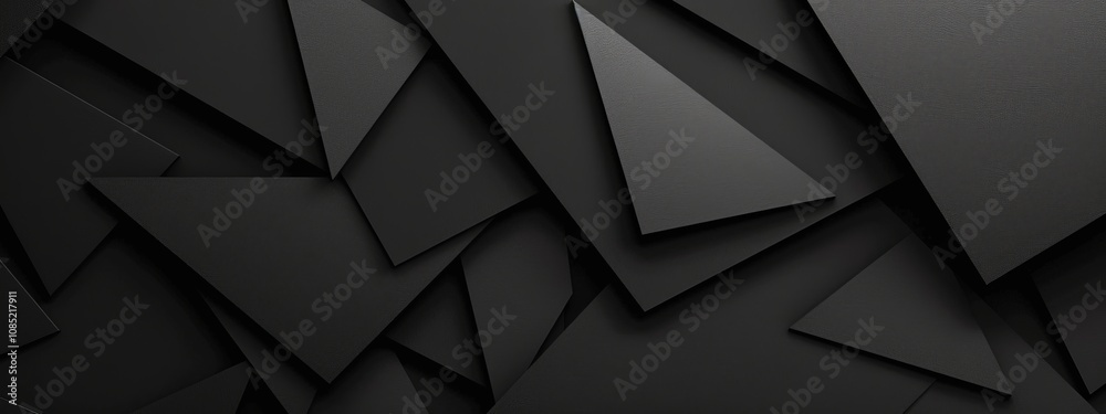 Poster abstract minimalist wallpaper with geometric shapes on black background. featuring white space in th