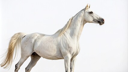 white horse isolated on white background 